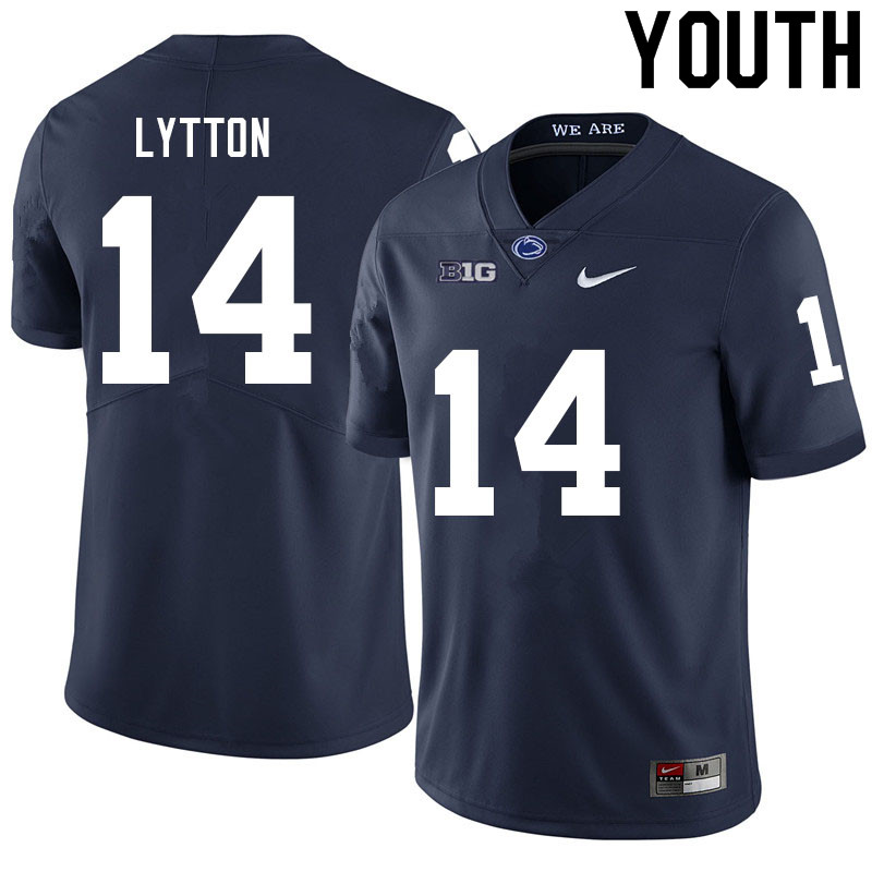 Youth #14 A.J. Lytton Penn State Nittany Lions College Football Jerseys Sale-Navy - Click Image to Close